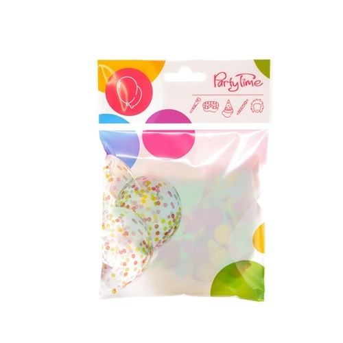 Balony z kolorowym konfetti  5 sztuk